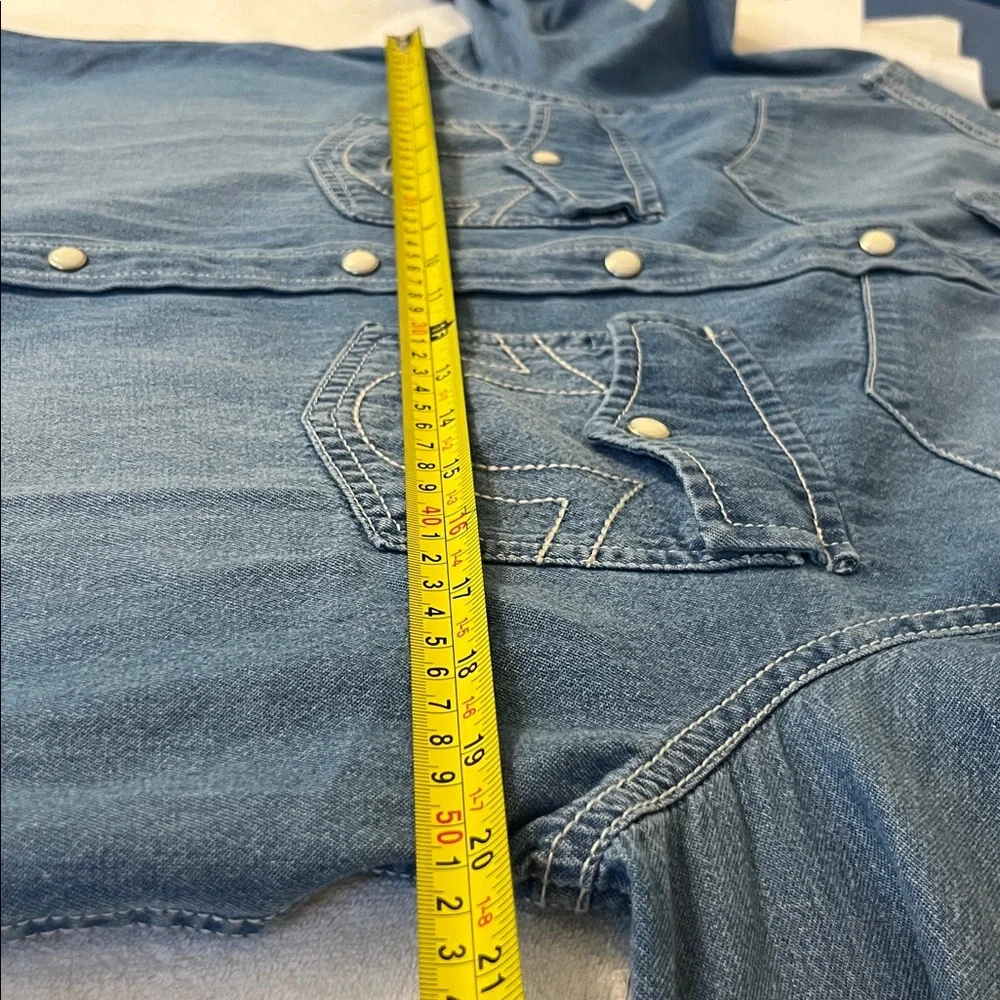 True Religion Chambray Logo Denim Shirt